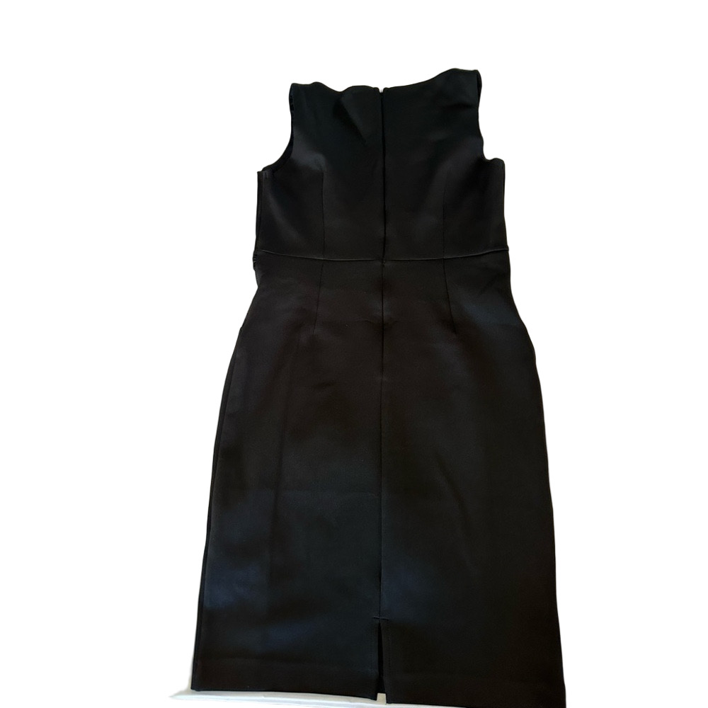 Lipsy London Black Tailored Sheath Dress Gold Hardware US 12 - Picture 4 of 7